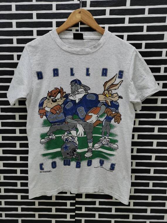 1993 Dallas Cowboys Looney Tunes T-shirt NFL Bug Bunny Gray tee vtg NH1365 XXXL