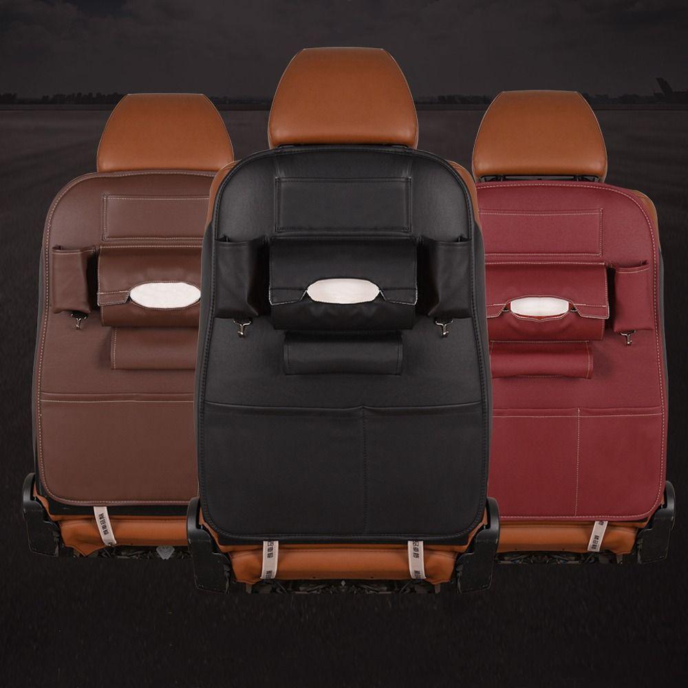 

Anti-wear Storage Pockets Multi-functional Protection Pad Car Rear Seat Storage Bags Universal вина червоного кольору