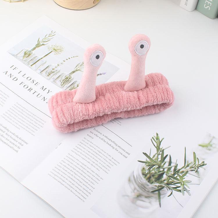 Korean Cute Snail Plush Headband - Creative Cartoon Hair Tie for Face Washing