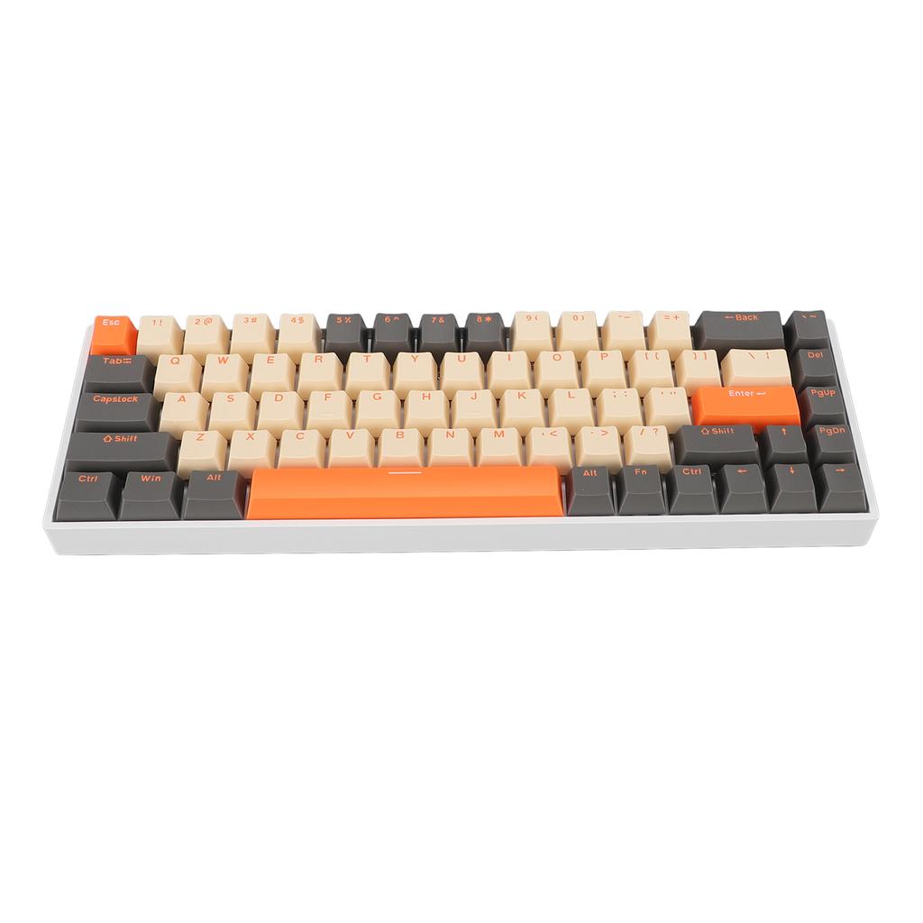 60-percentná mechanická klávesnica, 68 klávesov, RGB podsvietená ergonomická káblová herná klávesnica typu C s červeným podsvietením