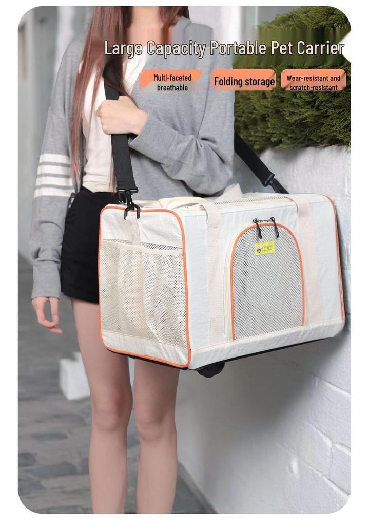 Cross-Border Pet Carrier: Portable Cat & Dog Bag, Diving Material, Large Capacity