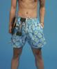 Billalei Aqua Botanical Reef Men'S Swim Shorts - Aqua Blue