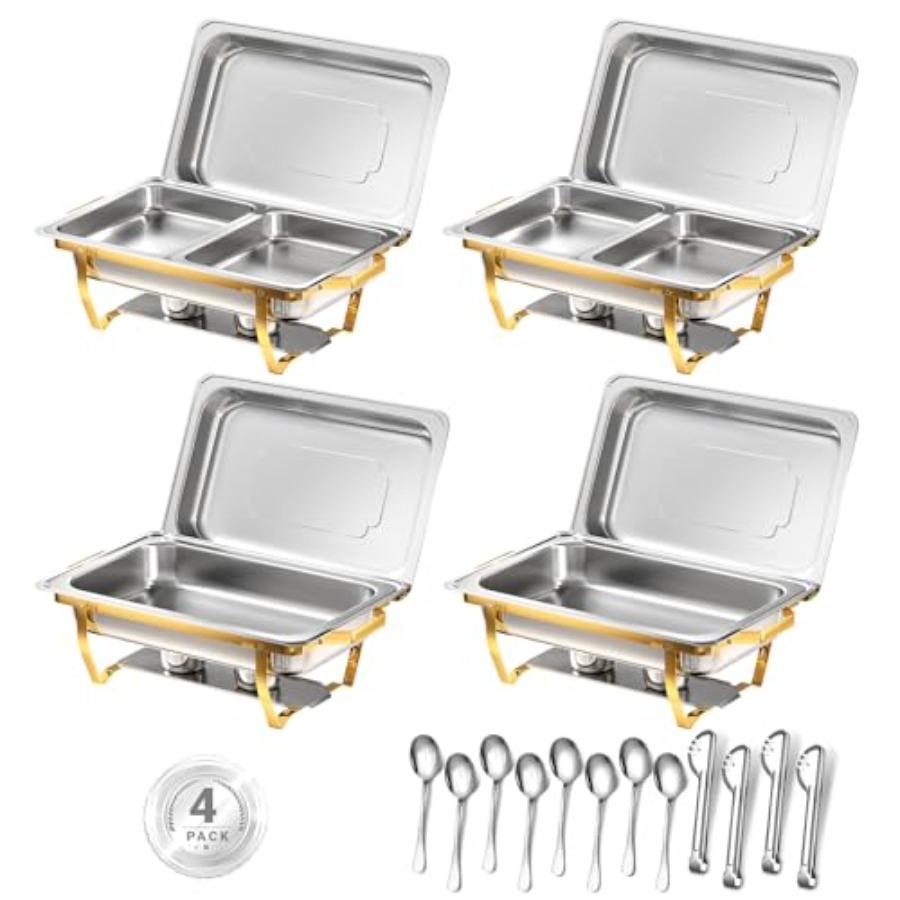 

Chafing Dishes for Buffet 8 Qt High Grade Chafing Dish Buffet Set Rolled-Edge Design Food Warmers for Parties Buffet Wedding Bi