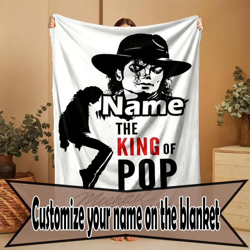 Coperta Personalizzata con Nome Michael Jackson, Arredamento Casa, Camera da Letto, Divano, Campeggio, Divano, Regali per Compleanno Natale