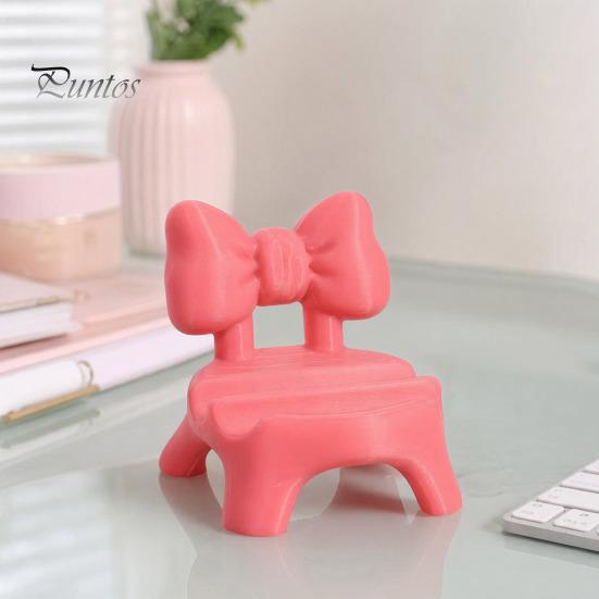 No Scratch Mobile Frame Support 3D Printed Stool Phone Holder, Cute Bow/Flower Anti-slip Groove Support, Hands-free Stand for Desktop Accessory