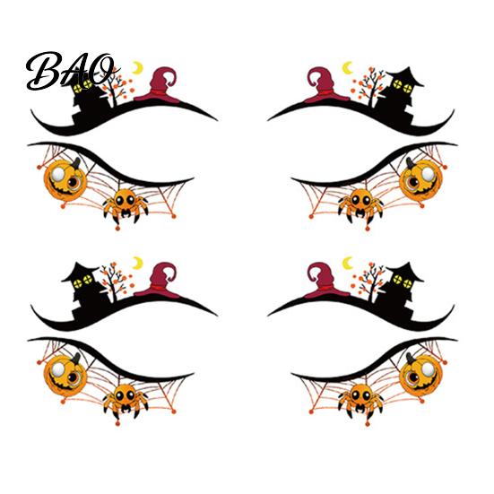 Ghostly Eye Decorations 2 Pairs Halloween Tattoo Stickers, Waterproof Temporary Face Decals with Creative Festival Party Supplies Pumpkin Bat