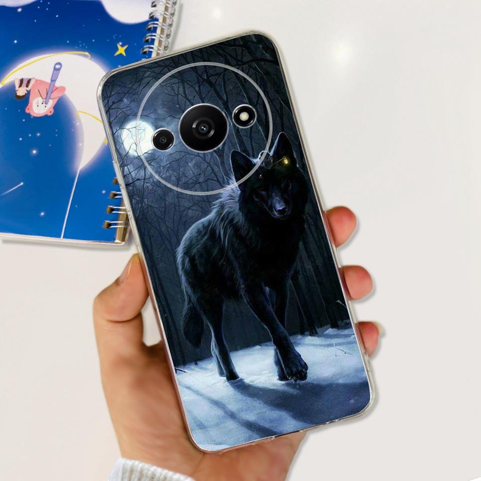 For Xiaomi Redmi A3 4G Case Fashion Girl Cartoon Print Soft Silicone Back Cover For Redmi A3 6.71" Shockproof Phone Case Funda