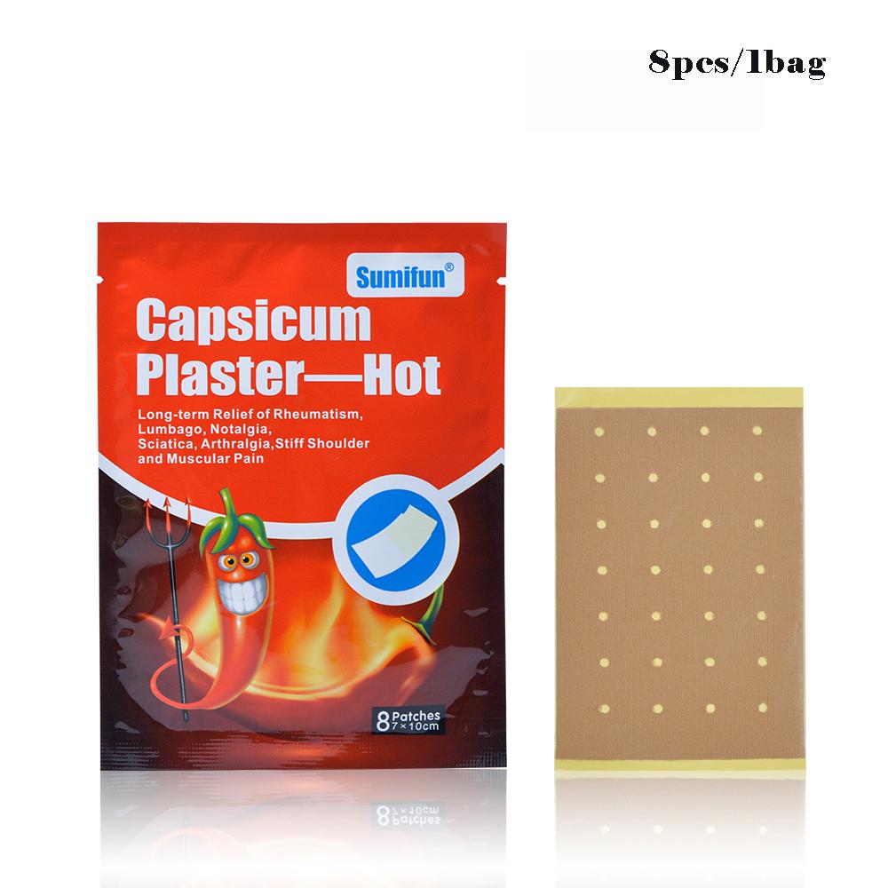 

8/16/40/80 шт. Пластырь от боли с жгучим перцем Capsicum для спины, шеи, плеч. Китайский травяной суставной пластырь 1Bags/8Pc