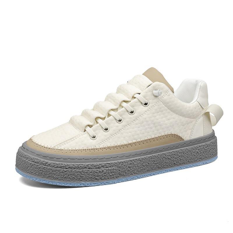 Jesień i zima 2025 nowe męskie buty sportowe w hongkońskim stylu ze skórzaną powierzchnią, buty skateboardowe dla młodzieży studenckiej, codzienne buty męskie na żywo
