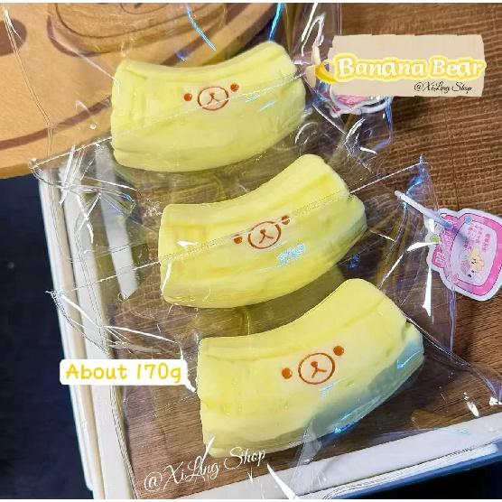 2026 1Pc Handmade Squishy with Butter Texture - Banana Bear Shaped to Relieve Stress - Food Grade Silicone
