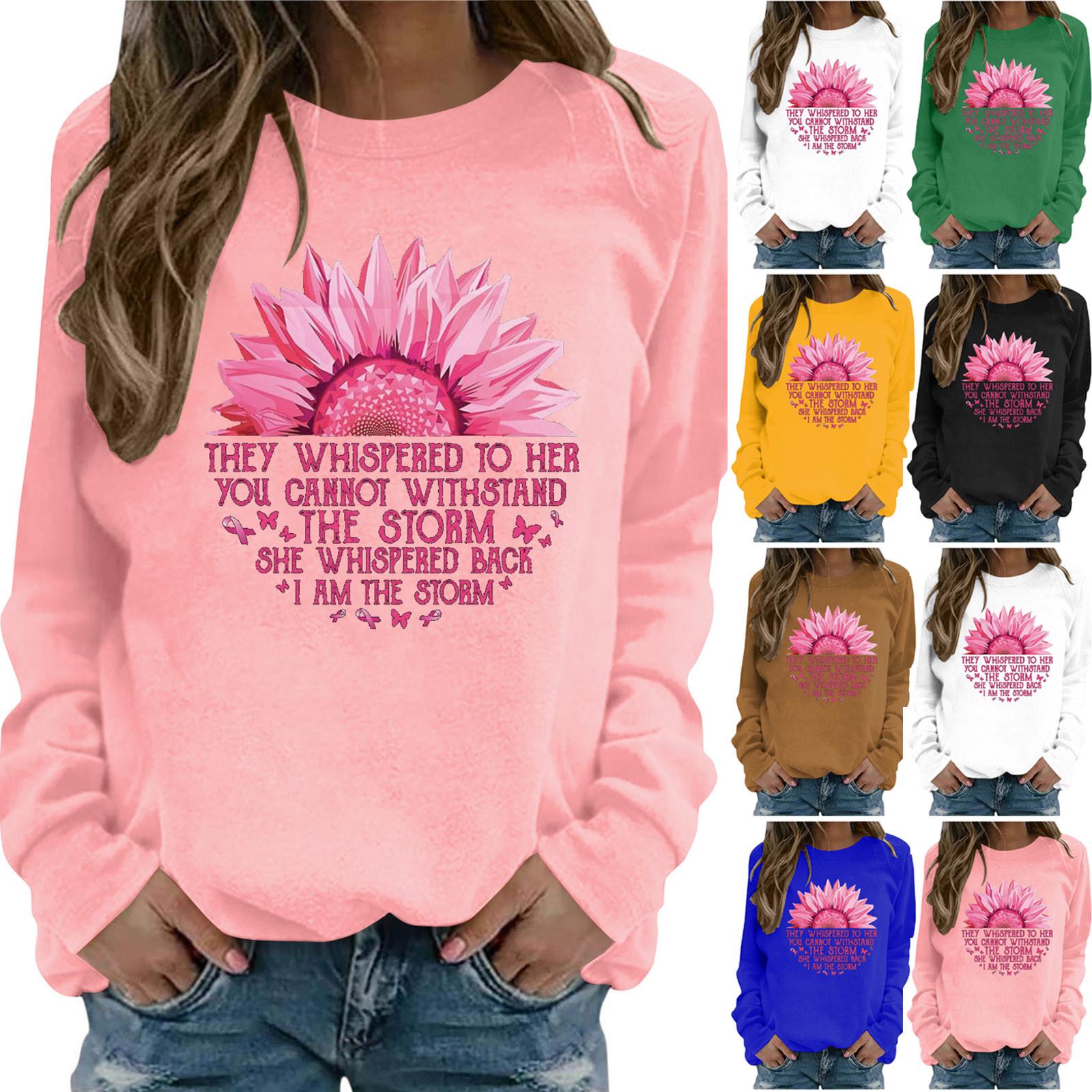 

Модная женская футболка с круглым вырезом и длинным рукавом с принтом, блузка, топы