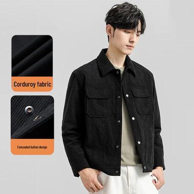 Fengmao Men's Corduroy Short Workwear Jacket