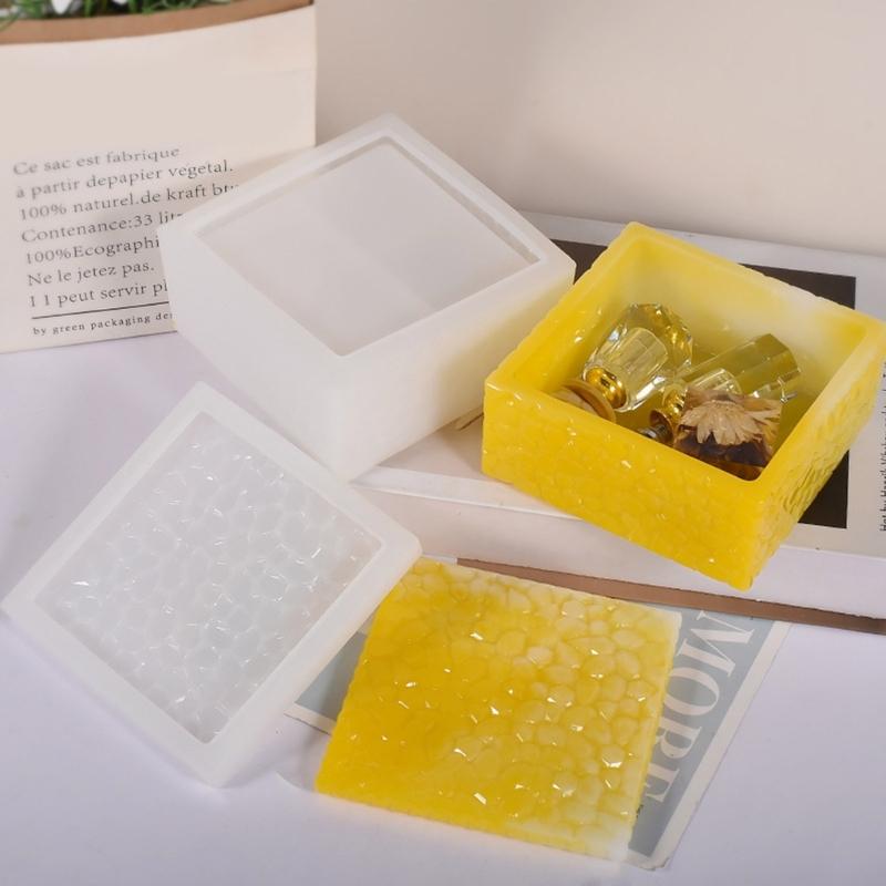 Diamonds Resin Box Molds with Lids,3D Jar Silicone Mold,Trinket Storage Container Box Mold for Resin Casting Home Decors