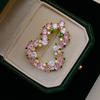 Fashion Pink Rhinestone Lucky Gourd Shaped Brooches For Women Clothing Accessory Crystal Openwork Gourd Brooch Pin Party Jewelry