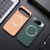 With Magsafe Magnetic Plain Leather Lychee Case For Google Pixel 10 Pro XL Pixel 10 9A 9 Pro XL 8a 8 7a 7 Camera Protect Cover