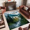 Forest Theme Crystal Velvet Floor Rug Personalized Custom Name Text Warm Carpet Home Decoration