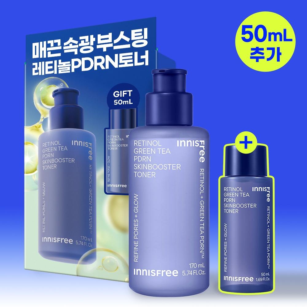 Innisfree [pore Fast Light] Innisfree Retinol Green Tea Pdrn Skin Booster Toner 170ml Project  +50ml