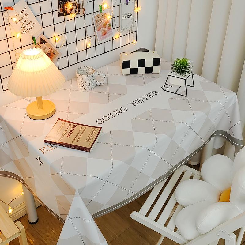 Mantel de PVC Impermeable y a Prueba de Aceite Estilo Nórdico - Rectangular, Diseño Artístico, Fácil de Limpiar, Mantel para Mesa de Comedor/Café