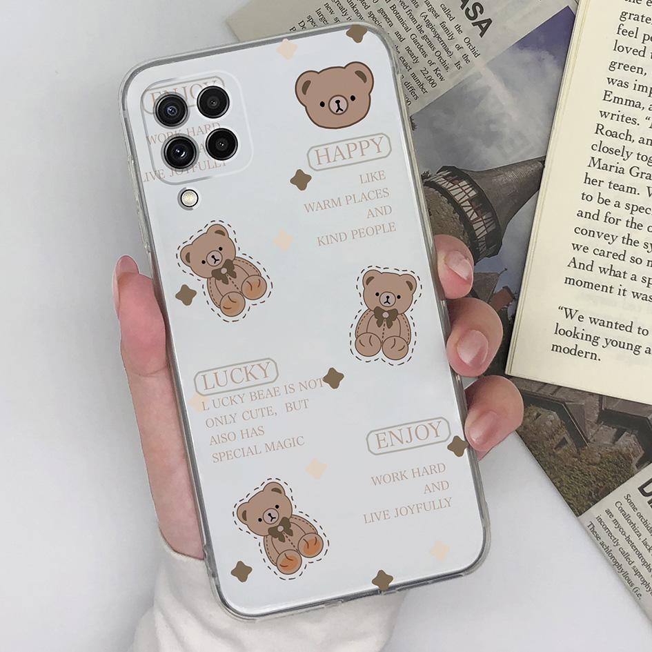 Phone Case For Samsung Galaxy A22 4G 5G Cover Silicone Transparent Fashion Love Heart Butterfly Protective For Samsung A 22 Capa