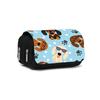 Cute Dachshund Print Double Layered Flip Pen Case for Boy/Girls Best Gifts 2D Cartoon School Supplies Pencil Case for Children
