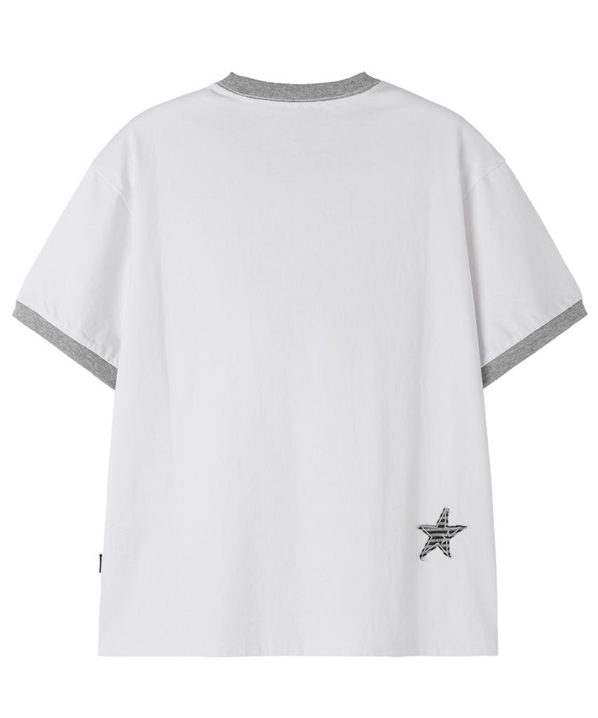 Opeunyadeu(Owai) Opyd Stripe Patch Ringer Tee - White