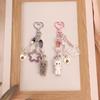 Cute Pink Keychain,Fuzzy Cat Keychain Aesthetic Keyring Stylish Keychains Accessories For Women Girls