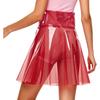 S-XXL Doorzichtig PVC Hoge Taille Geplooide Zoom A-lijn Minirok Transparante Cover-up Rok voor Vrouwen Strandfeest Rave Clubkleding Festivals
