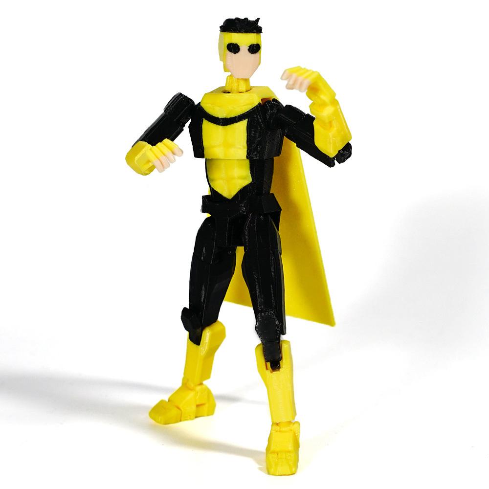 3D-gedruckte unbesiegbare schwarze Superhelden Anime Mehrgelenkige Formwandler Spielzeug Actionfiguren Schaufensterpuppen Modell Ornamente Geschenke