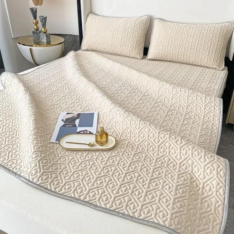 Cearșaf de pat din latex de vară, răcoritor, protector pentru saltea, saltea dublă, 90/120/150/180 cm, cuvertură de pat King și textile pentru casă