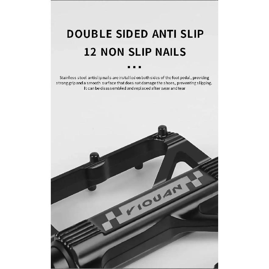 ESLNF Mountain Road Aluminum Alloy Double DU Widened Nail Anti-Slip Pedal Mtb Pedals Bicycle Accessories