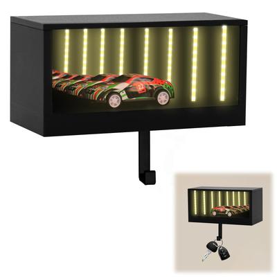 7JI Garage Key Holder Wall Key Holder Key Hook Light 3D Printed Key Box Key Rack Entryway Interior Stylish Key and Stamp Storage Easy Installation LED