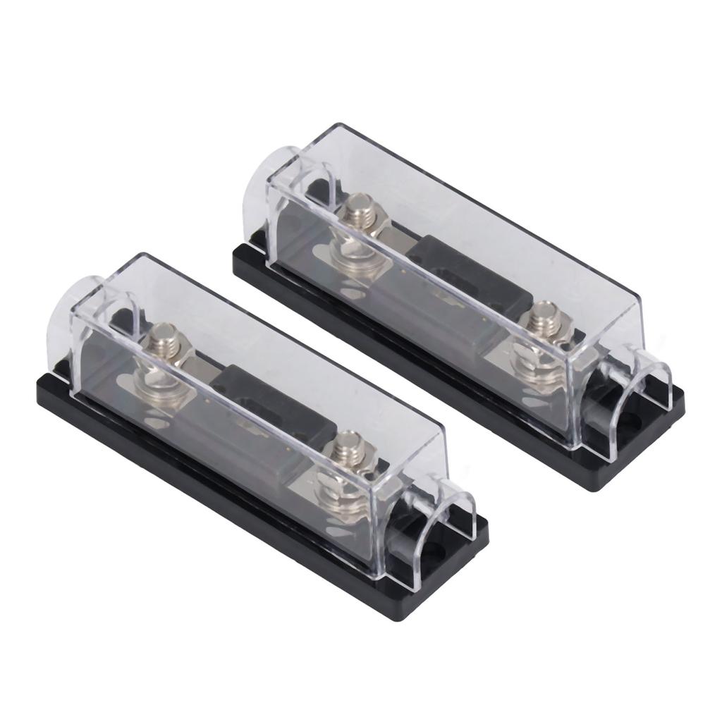 2PCS 200A 48V Fuse Holders with 4PCS Terminals 4 PCS Heat Shrinkable Tubes for Car Audio Truck RV Boat