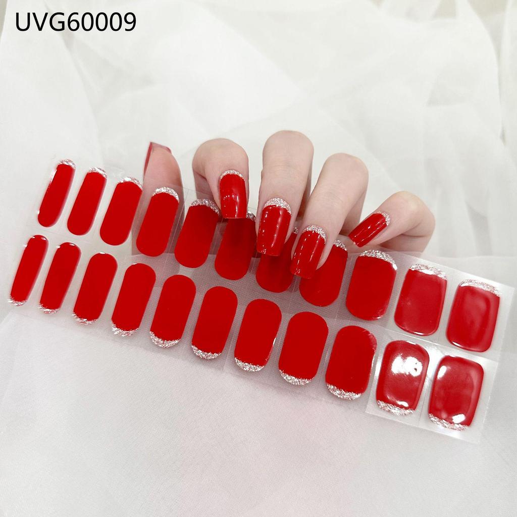 Transparent Nude UV Gel Nail Art Stickers: Semi-Cured, Semi-Baked Manicure Sheets