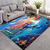 Whale Tropical Coral Seabed Sunset Ocean Landscape Print Area Rug Non‑Slip Rectangular Floor Mat Home Decor