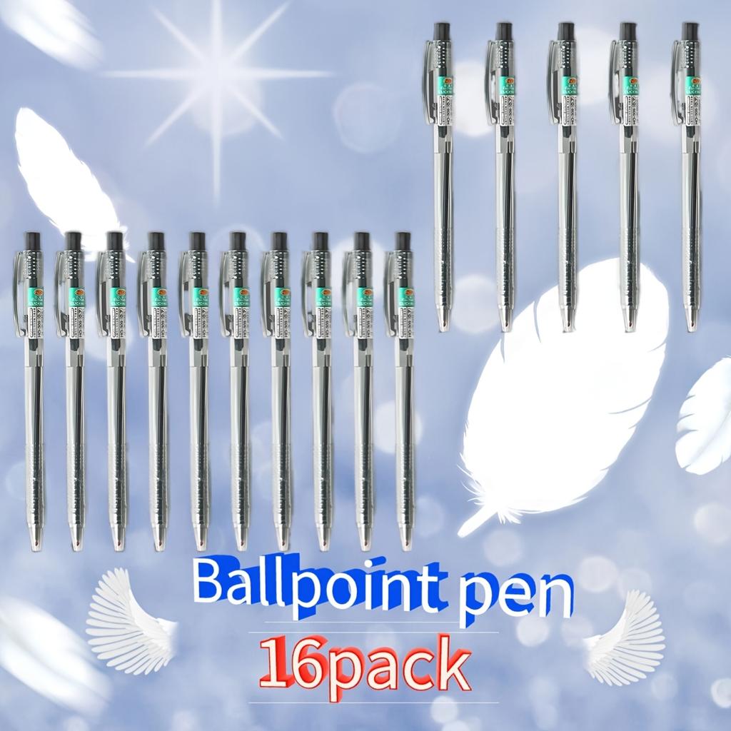 16pcs Press 0.7mm Round Ballpoint Pen Free Horse Round Ballpoint Pen Black Blue Red Ballpoint Pen Quick Drying Writing Smooth