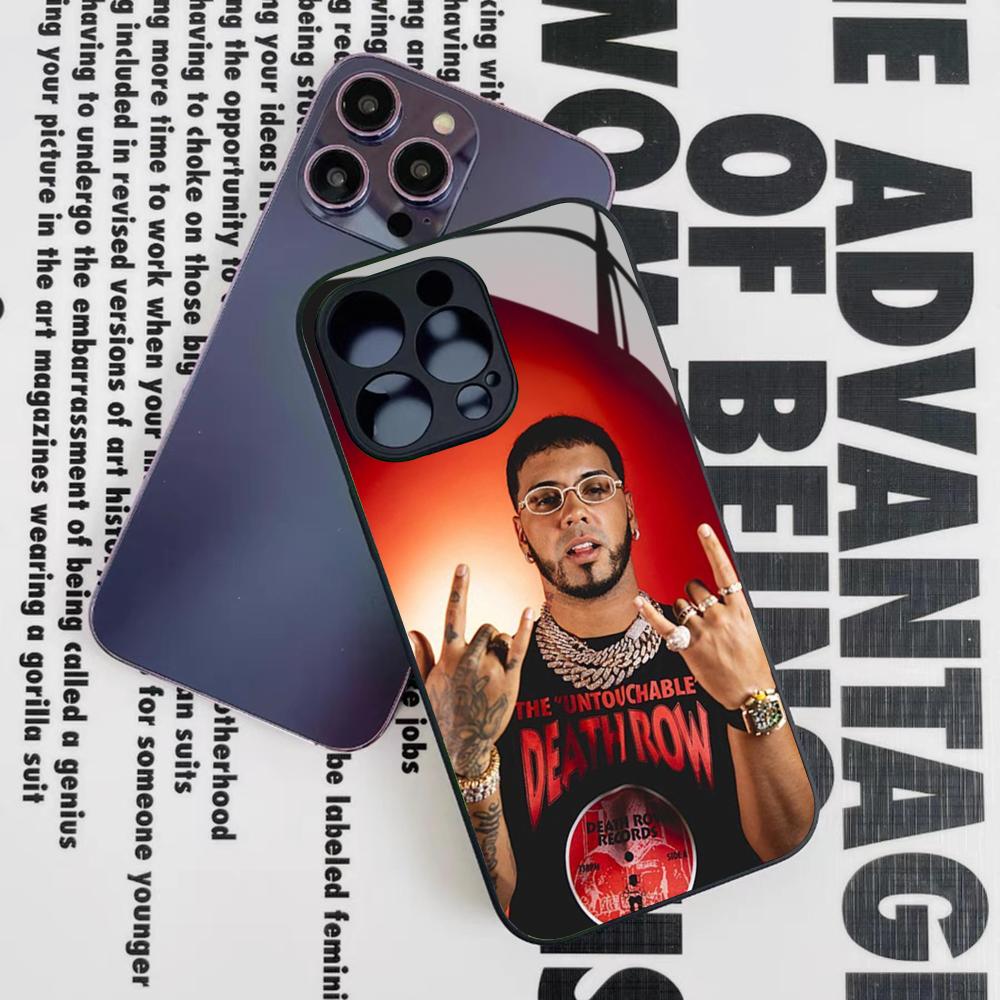 Fashion Hot Rapper Anuel AA Phone Case for Iphone 17 16 15 14 12 11 13 Pro Max Mini X Air Puls Black Glass Cover