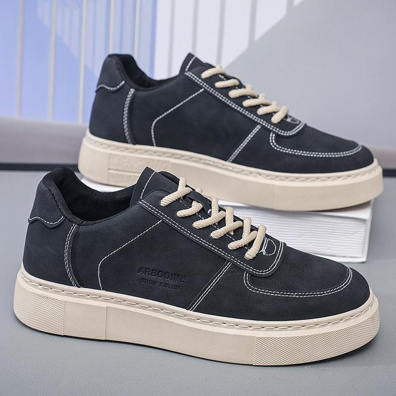 

Fashion Leather Men’s Casual Shoes Platform Comfortable Men Board Shoes Thick Bottom Walking Sneakers Sport Shoes 40