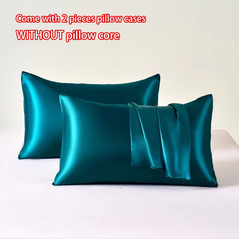2 Pack Satin Pillowcases for Hair and Skin Soft Breathable Cooling Smooth Pillow Covers for Sleeping