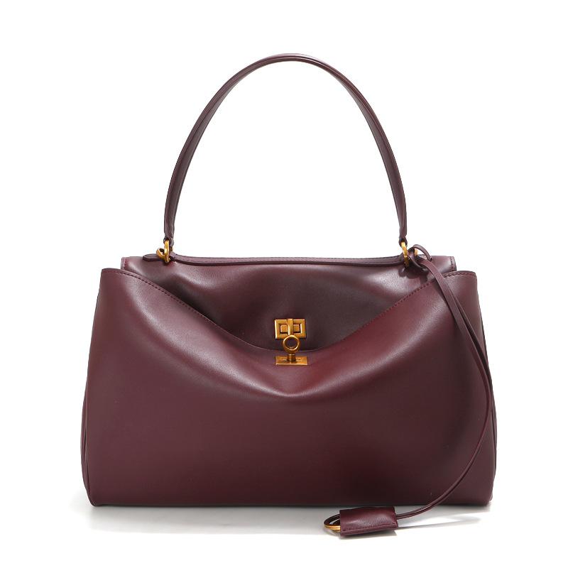 Custom Handmade Genuine Leather Womens Bag High-End Soft Cowhide Top Layer Leather Bag Single Strap Large Capacity Handbag