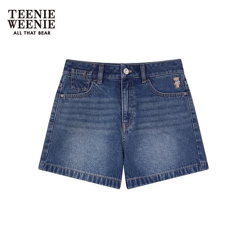 Teenie Weenie Women's Bear Cartoon Denim Shorts
