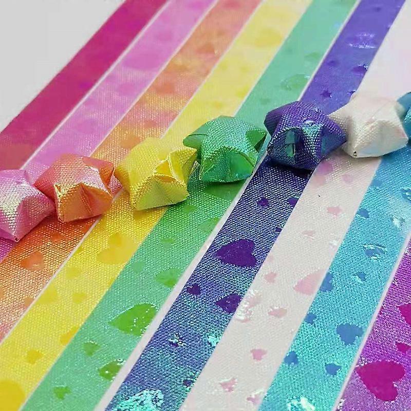 Dww-Moon Starry Sky Pentagram Origami Stars Paper and Luminous Starry Sky Paper Set, 270 Sheets