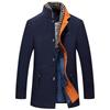 Autumn and Winter Men's  Woolen Thick Scarf Collar Men's Top Coats Men   Jacket Overcoat England Style
