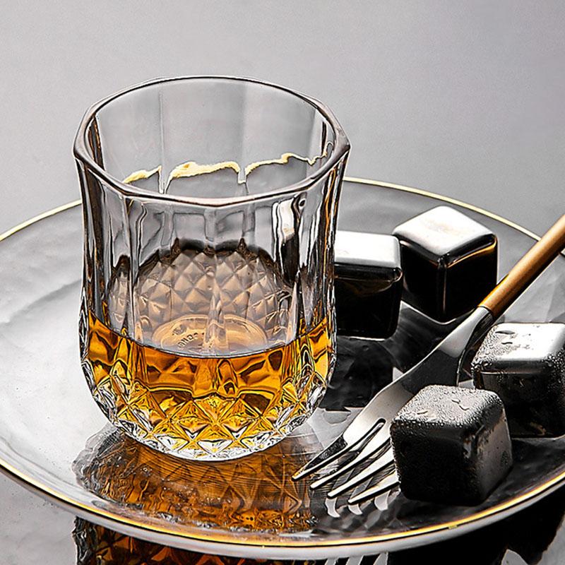 2pcs Diamond Painting Wine Glass Set Juice Whiskey Cocktail Drinking Glasses Household Party Drinkware Transparent Wedding Gifts