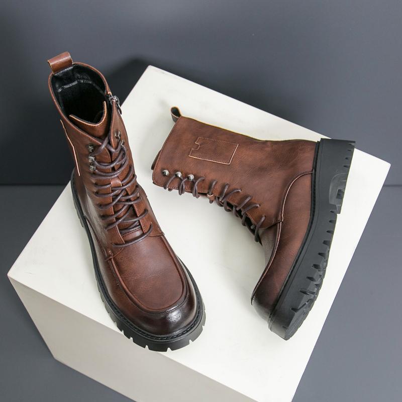 Fashion Golden Sapling Men's Work Boots Casual Platform Shoes Men Casual Footwear Leisure Flats Comfortable Tactical Shoe Fashion Boot