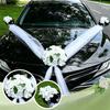 White Purple Hydrangea Wedding Car Hood Flower Tulle Main Bridal Car Decoration Just Married Head Car Floral Married Ornament