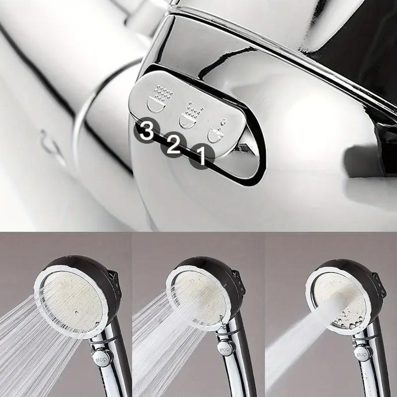 Diamond silver 3 modes booster shower head home Handheld One-button Water-stop Bathroom Bath Set Shower Head