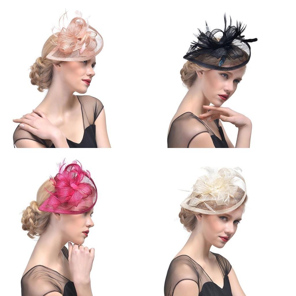 Women's Elegant Feather Headband Aliceband Hat Wedding Fascinator