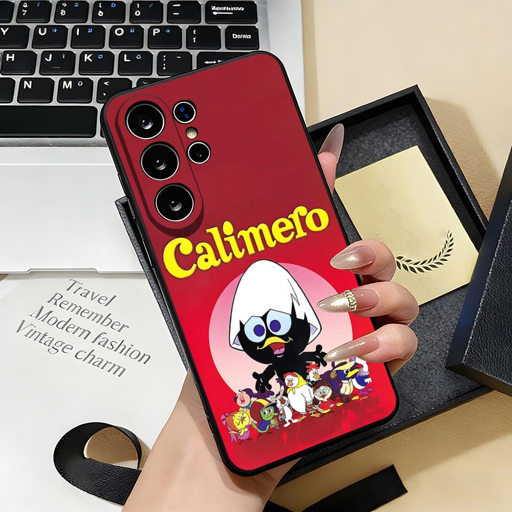 

Cute C-Calimero Phone Case For Samsung S26 S25 S24 FE S23 S22 S21 Plus S20 Ultra Note20Ultra Black Soft Shell Galaxy S23 Ultra