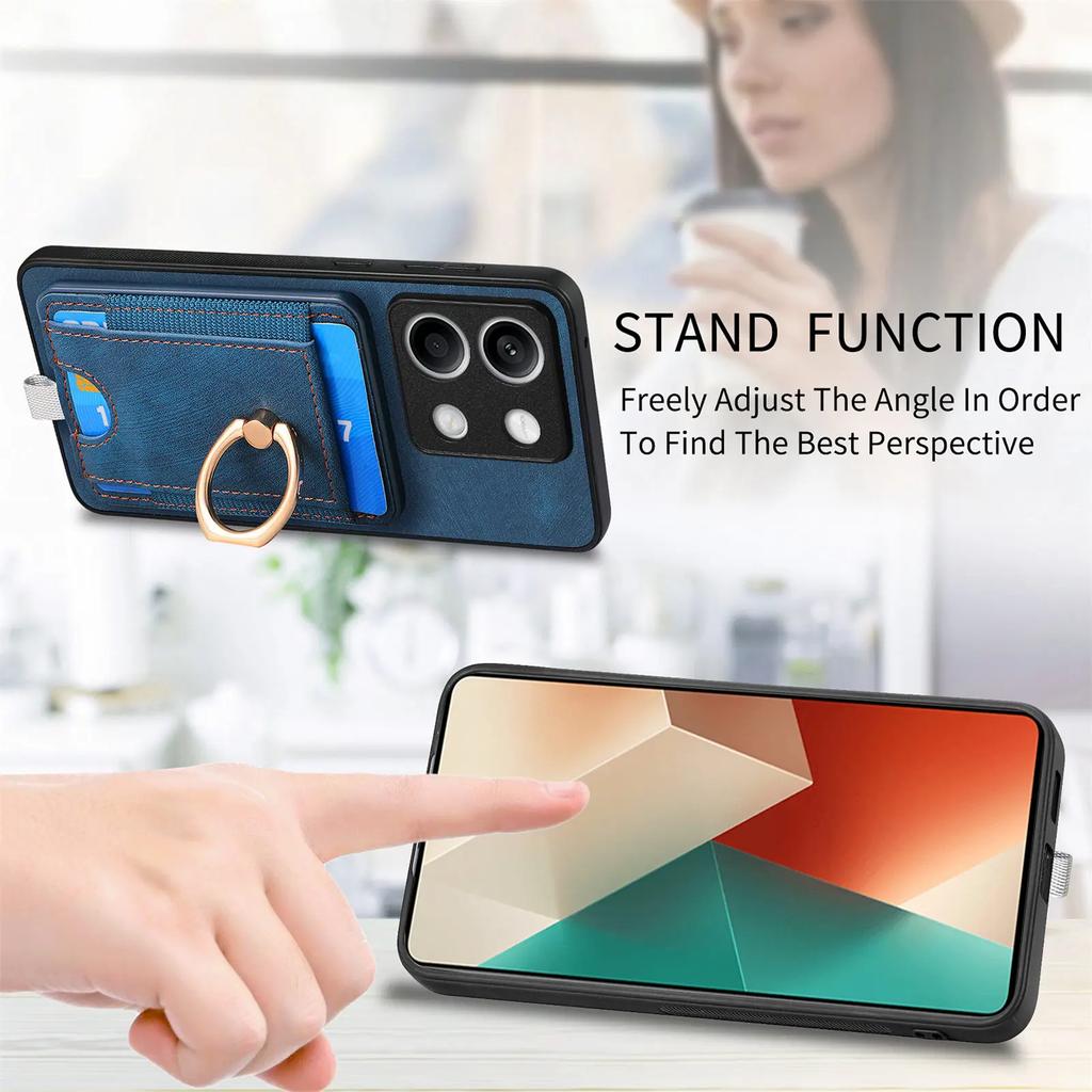 2 in 1 Detachable Cards Solt Wallet Case For Xiaomi Redmi Note 13 12 11 10 Pro POCO X4 X5 F5 X6 13T 13C Ring Holder Bag Cover