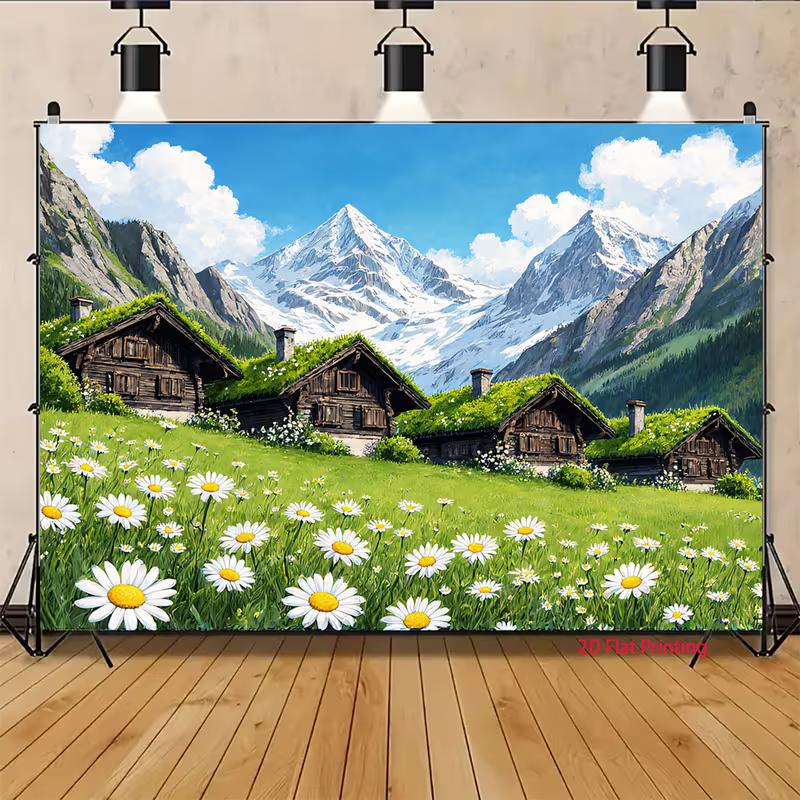 2D Enchanted Woodland Morning Ray Backdrop Outdoor Nature Decor Background Cloth